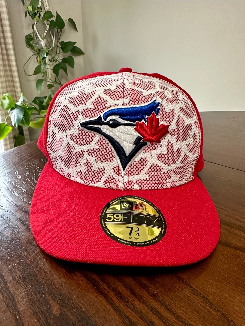 New Era Red and Gray 59FIFTY Fitted Hat - Team Style 7 3/4